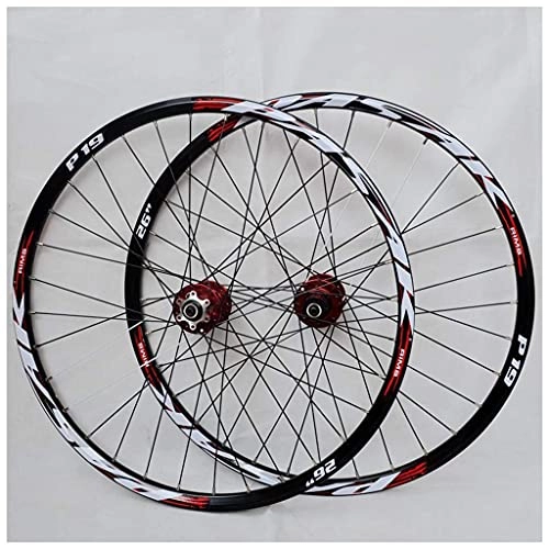 Mountain Bike Wheel : VTDOUQ MTB Bike Wheelset 26 / 27.5 inch double-walled aluminum rim cassette hub sealed bearing QR disc brake 24-hole 7-11 speed