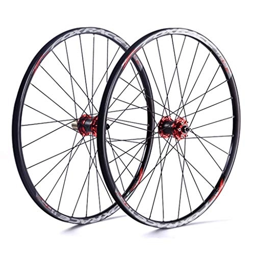 Mountain Bike Wheel : VTDOUQ MTB wheel set for 26 27.5 inch bicycle wheels, double-walled aluminum rim, sealed front and rear, bearing disc brake QR 1610g 7-11-speed cassette hub 24H