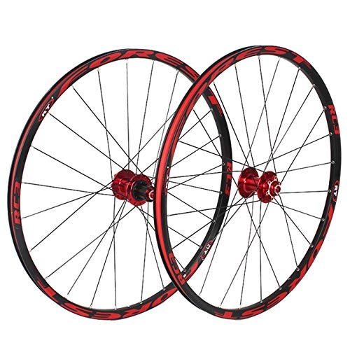 Mountain Bike Wheel : WANGT Mountain Bike Wheelset, 26 / 27.5 Inches Aluminum Alloy The Bicycle Wheelset Front 2 Rear 5 Bearing 7 / 8 / 9 / 10 / 11 Speed Flywheels, D, 26