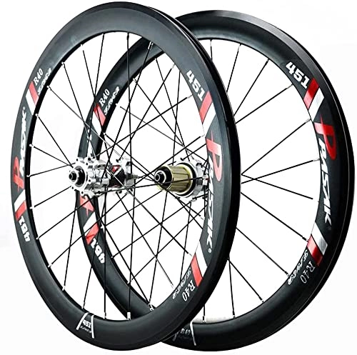 Mountain Bike Wheel : Wheelset 20 / 22in Mountain Bike Wheelset, Disc Brake C / V Brake Wheels Quick Release Rim 24H Hub Cycling Wheel 7 / 8 / 9 / 10 / 11 / 12 Speed Cassette road Wheel (Color : Silver, Size : 451)