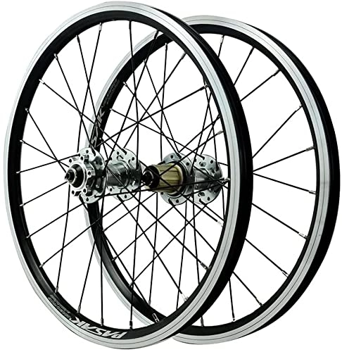 Mountain Bike Wheel : Wheelset 20In Mountain Bike Wheels, MTB Bike Wheel Set V Brake / Disc Brake / Rim Brake Quick Release Double Walled Rim 7 8 9 10 11 12 Speed road Wheel (Color : Silver, Size : 20")
