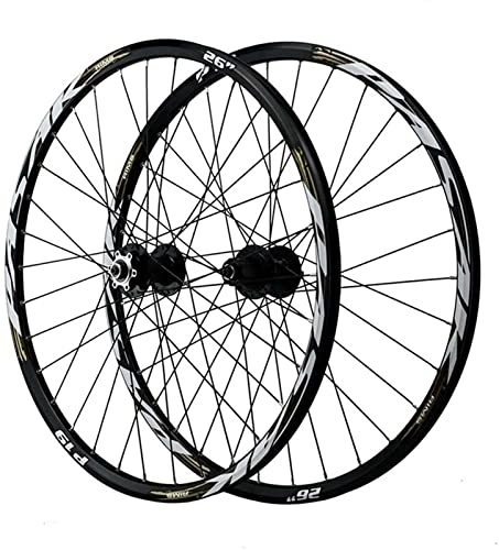 Mountain Bike Wheel : Wheelset 26 / 27.5 / 29" Bike Wheelsets, Quick Release Disc Brakes 32 Holes Wheels Double Walled Aluminum Alloy MTB Rim 7 8 9 10 11 12 Speed road Wheel (Color : Silver, Size : 27.5")