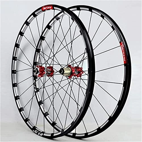 Mountain Bike Wheel : Wheelset 26 / 27.5 / 29" MTB Bike Wheel Set, Magnesium Alloy Rim Quick Release with Straight Pull Hub 24 Hole Disc Brake 7 / 8 / 9 / 10 / 11 / 12 Speed road Wheel (Color : A, Size : 27.5inch)