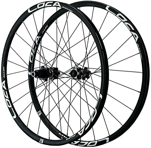 Mountain Bike Wheel : Wheelset 26" / 27.5" / 29" MTB Front and Rear Wheel, Thru Axle Disc Brake 700c Cycling Wheels Rim 24H Hub for 7 / 8 / 9 / 10 / 11 / 12 Speed Cassette road Wheel (Color : Silver, Size : 700C)