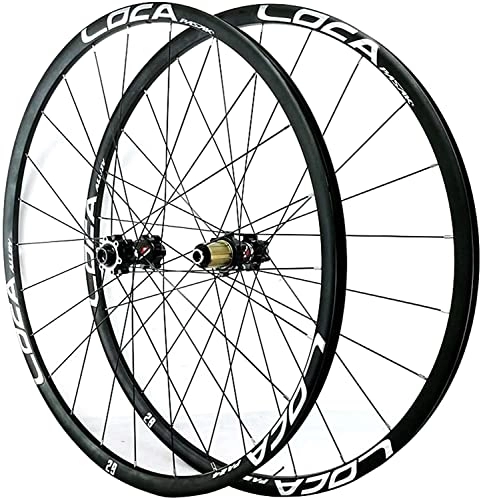 Mountain Bike Wheel : Wheelset 26 / 27.5 / 29inch MTB Wheelset, Thru axle Aluminum Front and Rear Wheel Disc Brake 24H 8 / 9 / 10 / 11 / 12 Speed Flywheel Hybrid road Wheel (Color : Silver, Size : 26")