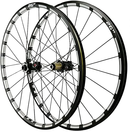 Mountain Bike Wheel : Wheelset 26 / 27.5" Bike Wheelset, Mountain Bike 15mm Barrel Axle Wheel Set 24 Holes Straight Pull 4 Bearing Disc Brake Wheel Cycle Wheel road Wheel (Color : Black, Size : 27.5inch)