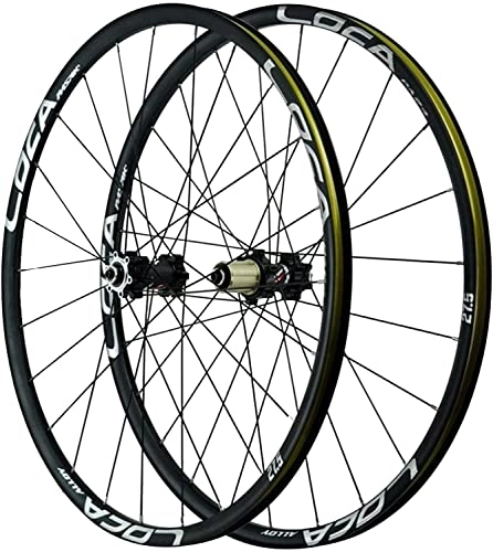 Mountain Bike Wheel : Wheelset 26 / 27.5'' Cycling Wheelsets, Disc Brake 24 Holes Front 2 Rear 4 Bearings Quick Release MTB Rim Straight Pull 8-12 speed Wheels road Wheel (Color : Black, Size : 26inch)