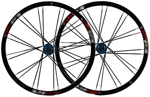 Mountain Bike Wheel : Wheelset 26In MTB Bike Wheel, Six-Hole Disc Brake 24-Hole Flat Spoke American Valve For 26 * 1. 5-26 * 2.125 Tires 7-8-9-10 Speed Cassette road Wheel (Color : BALCK, Size : 26INCH)