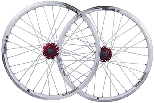 Mountain Bike Wheel : Wheelset 26inch Bike Wheelset, Aluminum Alloy Rim V-Brake Disc Rim Brake Sealed Bearings 11 Speed Hybrid Bike MTB Cycling Wheels road Wheel (Color : White, Size : 26inch)