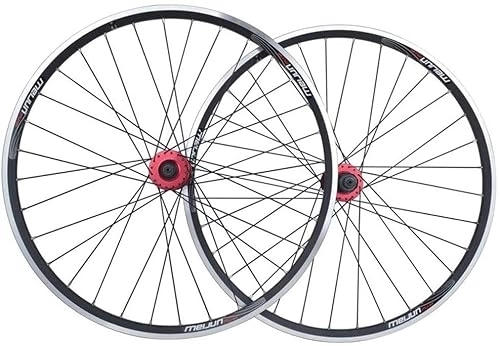 Mountain Bike Wheel : Wheelset 26inch Bike Wheelset, Double Wall MTB Mountain Bike Sealed Bearings Hub V-Brake Hybrid / Disc Brake 9 / 10 / 11 Speed road Wheel (Color : Black, Size : 26inch)