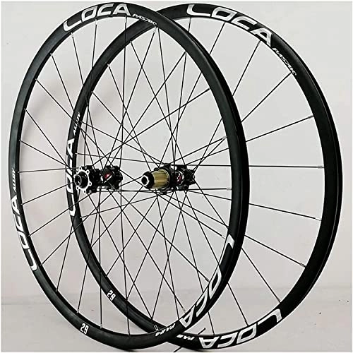 Mountain Bike Wheel : Wheelset 700C Mountain Bike 26 / 27.5 / 29inch Wheelset, Thru-axis Axle Disc Brake 24H Front Rear Wheel 6Claws Stright Pull 12 Speed Wheels road Wheel (Color : Black, Size : 27.5")