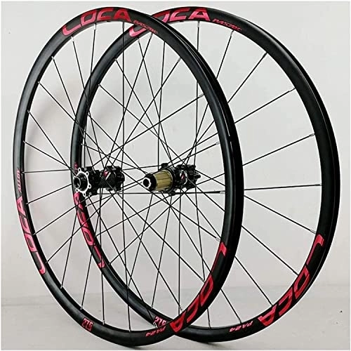 Mountain Bike Wheel : Wheelset Bicycle Front Rear Wheels 26 / 27.5 / 29in 700C, 15mm Thru Axle Alloy Rim MTB Bike Wheelset 24H Disc Brake 8 / 9 / 10 / 11 / 12 Speed road Wheel (Color : Red, Size : 26inch)