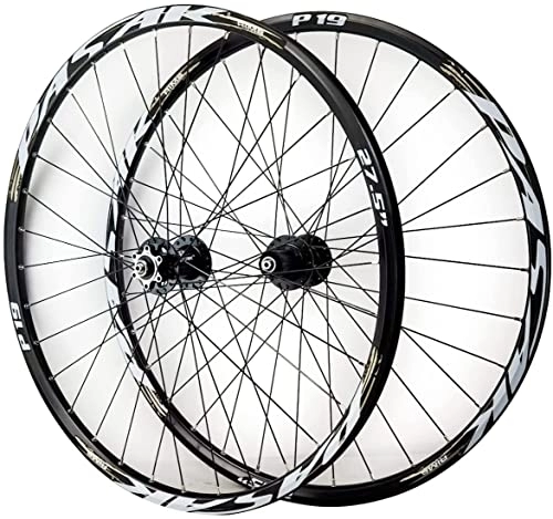 Mountain Bike Wheel : Wheelset Bicycle Wheelset 26 / 27.5 / 29In, 32H MTB Double Wall Alloy Rims Disc Brake QR Cassette Fiywheel Hubs Sealed Bearing 7-11 Speed road Wheel