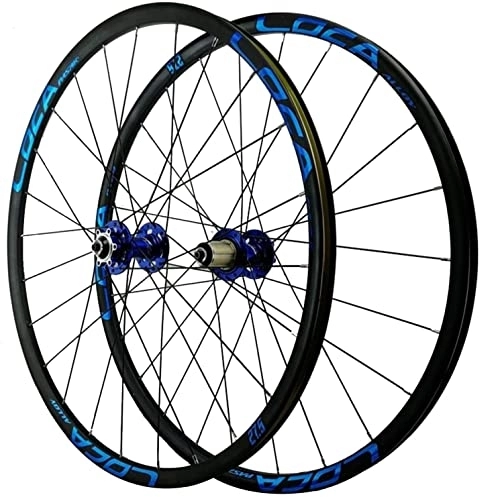 Mountain Bike Wheel : Wheelset Bicycle Wheelset, 26 / 27.5 / 29in Double Wall Disc Brake 4 Bearing Mountain Cycling Wheels 7 / 8 / 9 / 10 / 11 / 12 Speed Quick Release road Wheel (Color : Blue, Size : 27.5inch)