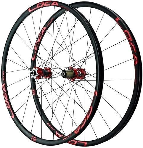 Mountain Bike Wheel : Wheelset Mountain Bike Wheelset 26 / 27.5 / 29In, 24H Double Wall Alloy Rims Disc Brake QR NBK Sealed Bearing Hubs 6 Pawls 8-12 Speed Cassette road Wheel (Color : Red, Size : 29inch)