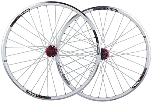 Mountain Bike Wheel : Wheelset Mountain Bike Wheelset 26" Quick Release Bicycle Rim MTB C / V Brake Disc Brake Wheels 32H for 7 / 8 / 9 / 10 Speed Cassette Hub road Wheel (Color : White, Size : 26 inch)