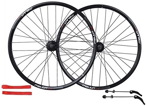Mountain Bike Wheel : Wheelset Mountain Bike Wheelset 26inch, Double Wall 32 Holes Quick Release Disc Brake Bearing Compatible 7 / 8 / 9 / 10 Speed Outdoor road Wheel (Color : E, Size : 26INCH)