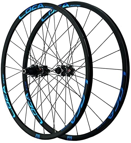 Mountain Bike Wheel : Wheelset MTB Bicycle Wheelset, Aluminum Hub 26" / 27.5" / 29" Mountain Bike Wheels Rim Thru Axle 12 Speed Wheel Disc Brake Light-Alloy Rims 24H road Wheel (Color : Blue, Size : 26")