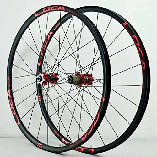 Mountain Bike Wheel : Wheelset MTB Bike Wheel 26 / 27.5 / 29In, Lightweight Aluminum Alloy Rim 24H Hub Quick Release Bicycle Wheels 7-12 Speed Cassette Disc Brake road Wheel (Color : Red, Size : 29 inch)