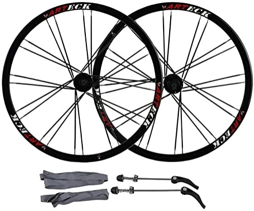 Mountain Bike Wheel : Wheelset MTB Bike Wheelset 26inch, Cycling Wheels Mountain Bike Disc Brake Quick Release 24 Hole Bearing Wheel Set 7 8 9 10 Speed road Wheel (Color : RED, Size : 26inch)