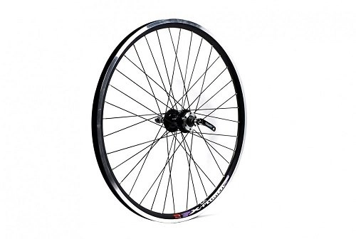 Mountain Bike Wheel : Wilkinson Rear Wheel 36 Hole Double Wall MTB Rim, Disc / V-Brake, Quick Release Screw on Disc Hub, Black Spokes, 26 x 1.75 Inch
