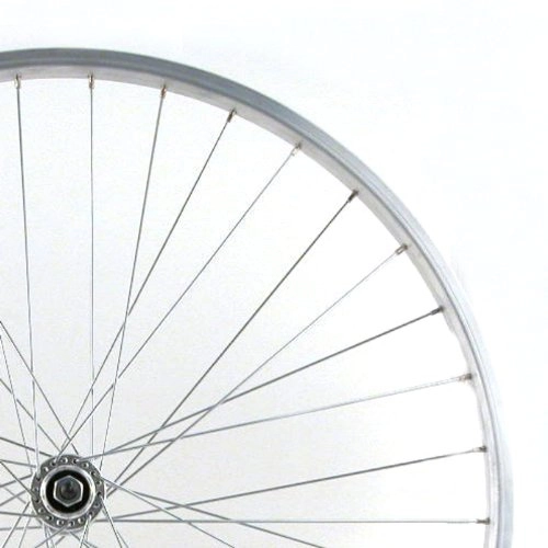 Mountain Bike Wheel : Wilkinson Rear Wheel 36 Hole Single Wall MTB Rim, V-Brake, Solid AX-Largee, Screw On Hub, Silver Spokes - 26 x 1.75 Inches, Silver