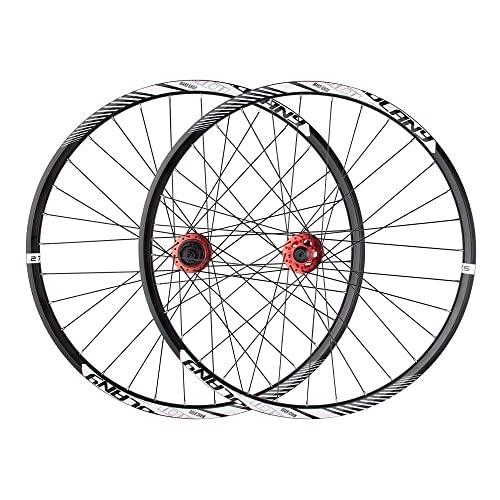 Mountain Bike Wheel : WLKY Mountain Bike Wheel Set 27.5 / 29 Inch Disc Brake 30 mm Wide Rim Hub XD / HG 12 x 148 mm Thrust Axle 6 Locking Jacks 32H Spokes Durable MTB Bicycle Wheel (27.5 Inch Red)