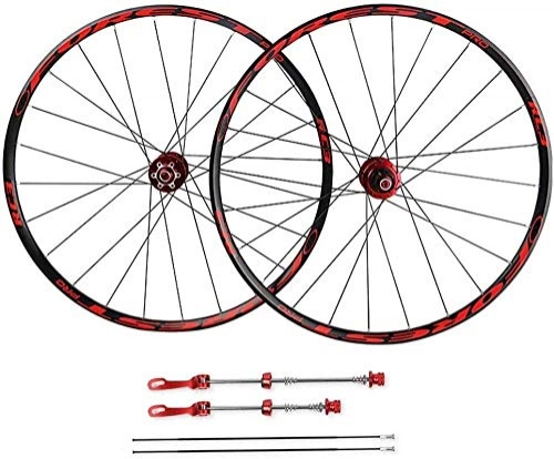 Mountain Bike Wheel : XGF Mountain bike wheelset, 26"27 5" MTB wheelset Double-walled rim Disc brake Sealed bearings Hub compatible 7 8 9 10 11-speed freewheel, B-27.5inch