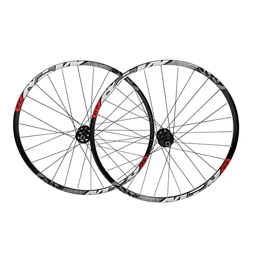 Mountain Bike Wheel : Xgxyklo Mountain Bike Wheelset 29Inch, Aluminum Alloy Rim 28H Disc Brake Bicycle Wheelset, Quick Release, Fit for 7-11 Speed Cassette, Black