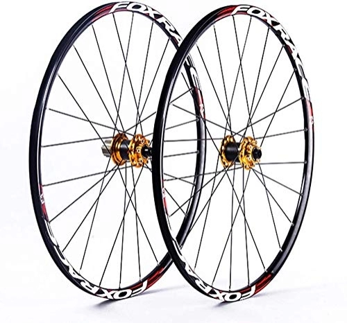 Mountain Bike Wheel : YJTGZ Bike Wheel Tyres Spokes Rim Cycling Wheelset, 27.5 in MTB Bicycle Wheel Double-Walled Rim Disc Caliper Brake Alloy Drum Fast Release 24 Hole Disc for 7 / 8 / 9 / 10 / 11 Speed 100Mm