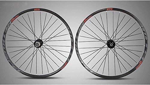 Mountain Bike Wheel : YUCHEN- Bike Wheel Tyres Spokes Rim 29 Inch Mountain Bike Wheelset, Double Wall Wheel Rims Aluminum Alloy MTB Rim Fast Release Disc Brake Hybrid 32-Hole Palin Bearing 8 9 10-11 Speed ( Size : 27.5in )