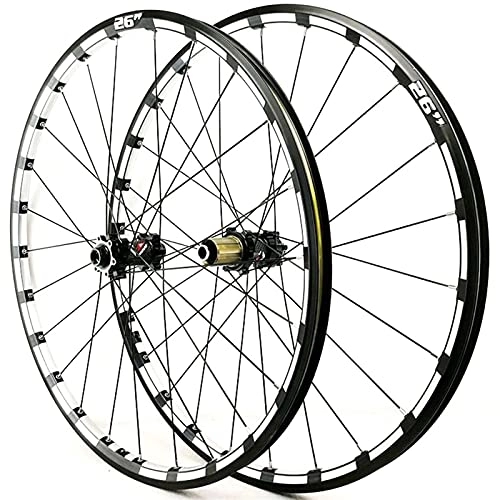 Mountain Bike Wheel : YUDIZWS Bike Wheelset 26 / 27.5 Inch Thru-axle Disc Brake Mountain Bicycle Wheels 24 Holes Compatible With 7 / 8 / 9 / 10 / 11 / 12 Speed Cassette (Color : C, Size : 27.5inch)