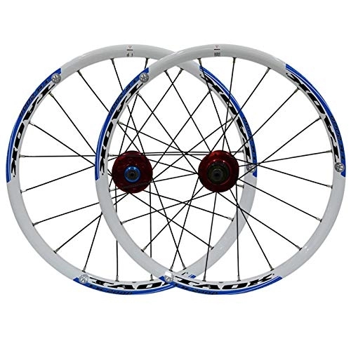 Mountain Bike Wheel : ZCXBHD 20 Inch Mountain Bike Wheelset Folding Bicycle Wheel Small Wheel Front Rear Wheel Disc Brake Quick Release 7 8 9 Speed (Color : F)