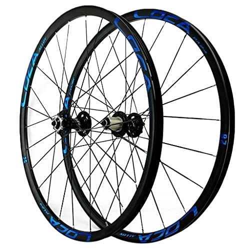 Mountain Bike Wheel : ZCXBHD 26 / 27.5 / 29 In Bicycle Front and Rear Wheel Set Light-Alloy Rims Disc Brake Mountain Bike Wheelset Quick Release 24 Holes 8 9 10 11 12 Speed (Color : Blue, Size : 27.5in)