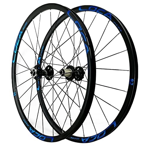 Mountain Bike Wheel : ZCXBHD 26 / 27.5 / 29 In Bicycle Front and Rear Wheel Set Light-Alloy Rims Disc Brake Mountain Bike Wheelset Quick Release 24 Holes 8 9 10 11 12 Speed (Color : Blue, Size : 29in)