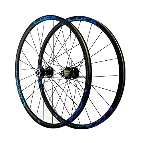 Mountain Bike Wheel : ZCXBHD 26 / 27.5 / 29 In Mountain Bike Wheelset Fast Release Walled Aluminum Alloy MTB Rim Disc Brake 24 Holes 7 8 9 10 11 12 Speed Cassette Front and Rear Wheels (Color : Blue-1, Size : 29in)