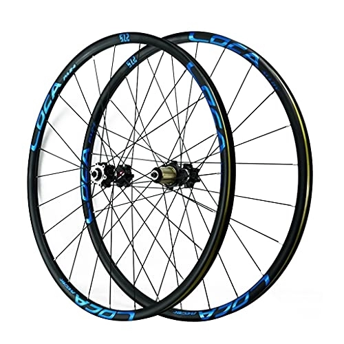 Mountain Bike Wheel : ZCXBHD 26 / 27.5 / 29 Inch Mountain Bike Wheelsets MTB Aluminum Alloy Wheels Quick Release Disc Brakes Ultralight Bicycle Rim 24 Holes Bike Wheel 8 9 10 11 12 Speed (Color : Blue, Size : 29in)