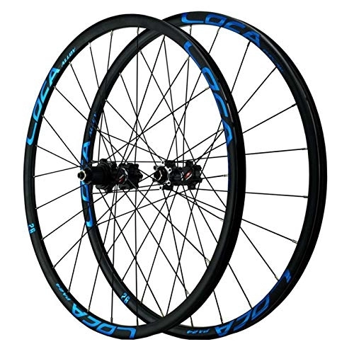 Mountain Bike Wheel : ZCXBHD 26 / 27.5 / 29 Inch Wheelset Mountain Bike Wheels MTB Aluminum Alloy Rim Hub Disc Brake Quick Release 24H 12 Speed Small Spline (Color : Blue, Size : 29in)
