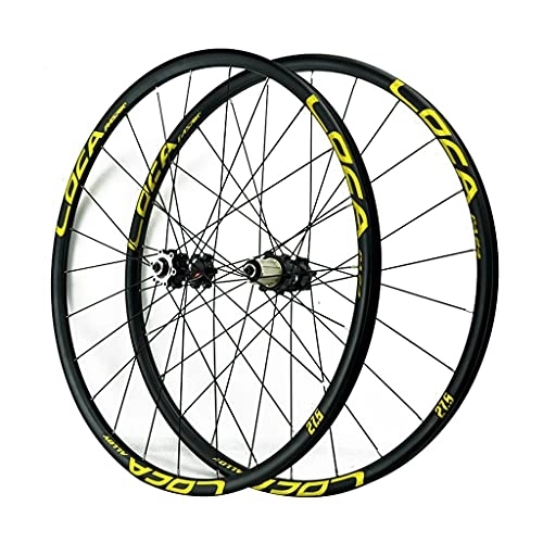 Mountain Bike Wheel : ZCXBHD 26 / 27.5 / 29 Inches Ultralight Alloy Wheels 24 Holes Fast Release Freewheel Rim Disc Brake WTB Bike Wheel for Road Bike Mountain Bike (Color : Gold, Size : 29in)