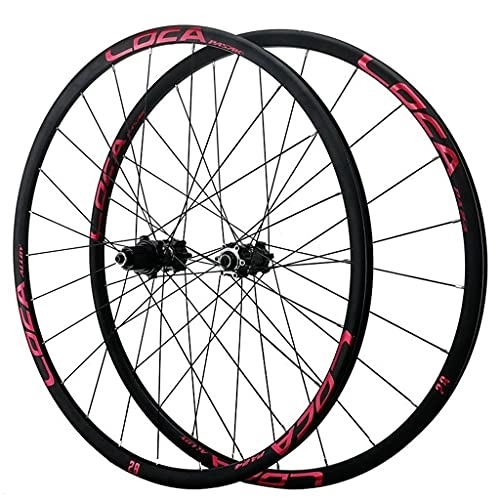 Mountain Bike Wheel : ZCXBHD 26" / 27.5" / 29" MTB Bike Front and Rear Wheelset Disc Brake Ultralight Wheelset Quick Release Aluminum Alloy Rim 24 Holes 12-speed Micro-spline Flywheel (Color : Red, Size : 26in)