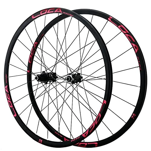 Mountain Bike Wheel : ZCXBHD 26" / 27.5" / 29" MTB Bike Front and Rear Wheelset Disc Brake Ultralight Wheelset Quick Release Aluminum Alloy Rim 24 Holes 12-speed Micro-spline Flywheel (Color : Red, Size : 27.5in)