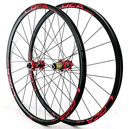 Mountain Bike Wheel : ZCXBHD 26 / 27.5 / 29in Bicycle Wheelset Hybrid Mountain Bike Wheels MTB Rim Disc Brake Front & Rear Wheel Thru axle 8 / 9 / 10 / 11 / 12 Speed 24H (Color : Red, Size : 29in)