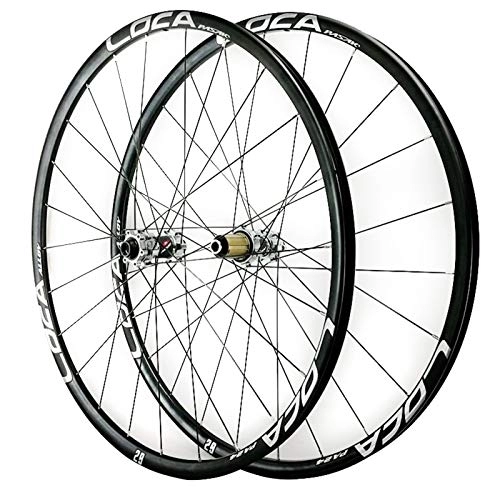Mountain Bike Wheel : ZCXBHD 26 27.5 29in Mountain Bike Wheelset Disc Brake Thru Axle MTB Front & Rear Wheel 8 9 10 11 12 Speed Aluminum Alloy Hub Matte 24H (Color : Silver, Size : 29in)