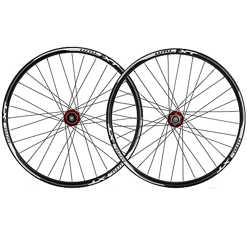 Mountain Bike Wheel : ZCXBHD 26 / 27.5 / 29in MTB Wheelset Aluminum Alloy Hub Disc Brake Quick Release Mountain Bike Wheels 8 9 10 11 Speed Double Wall Super Light 32 Holes (Color : Red, Size : 26in)