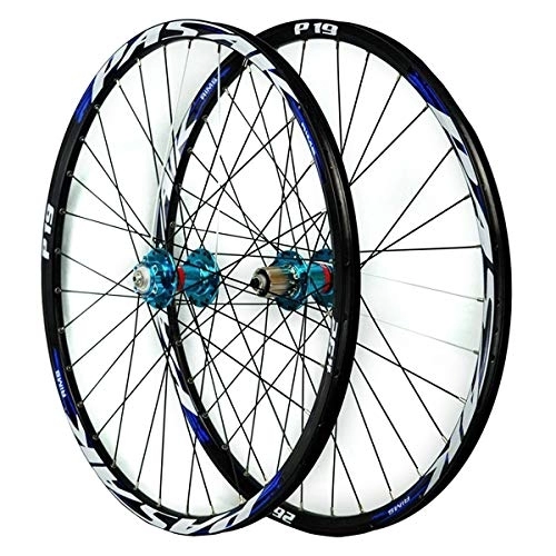 Mountain Bike Wheel : ZCXBHD 26 / 27.5 / 29inch MTB Wheelset Disc Brake Mountain Bike Front And Rear Wheel Sealed Bearing Double Wall Quick Release 7 8 9 10 11 Speed (Color : Blue, Size : 29in)