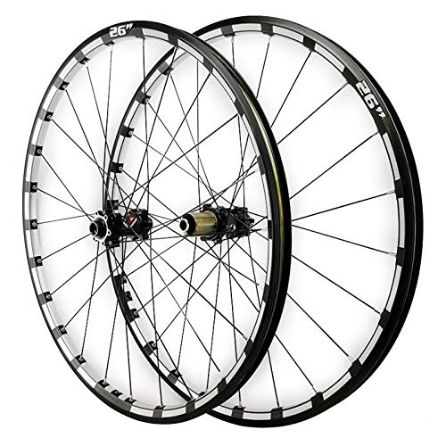 Mountain Bike Wheel : ZCXBHD 26 / 27.5in Mtb Front Rear + Wheel QR Mountain Bike Wheel Set Disc Brake Three Sides CNC 7 / 8 / 9 / 10 / 11 / 12 Speed 24 Holes (Color : Black hub, Size : 27.5in)