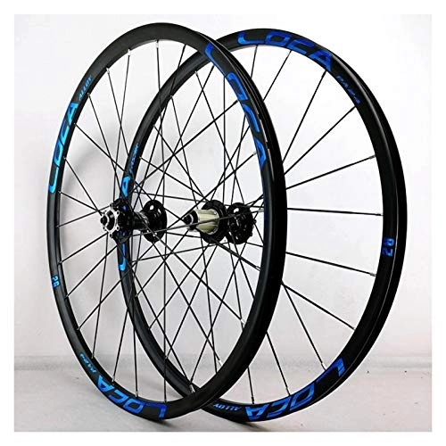 Mountain Bike Wheel : ZCXBHD 26 / 27.5In MTB Wheelset Front & Rear Wheels Disc Brake Ultralight Aluminum Alloy Quick Release 24H 8 / 9 / 10 / 11 / 12 Speed (Color : Blue, Size : 26in)