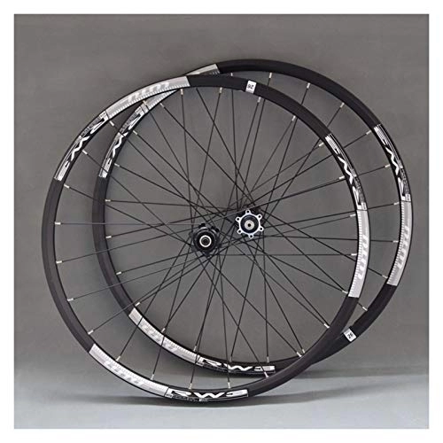 Mountain Bike Wheel : ZCXBHD 26 / 27.5inch Mountain Bike Wheelset Disc Brake Front Wheel Thru Axle 15mm Front + Rear Wheel 8 9 10 Speed Cassette Light Cyclocross (Color : Black, Size : 27.5inch)