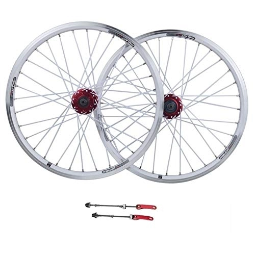 Mountain Bike Wheel : ZCXBHD 26 Inch Mountain Bike Wheelset Disc / V Brake Aluminum Alloy Bicycle Front Rear Wheel 8 / 9 / 10 / 11speed Quick Release 32 Hole (Color : White)