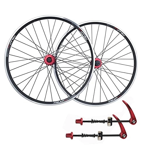 Mountain Bike Wheel : ZCXBHD 26 Inch V / Disc Brake Dual purpose Mountain Bike Wheelset（US Stock） MTB Cycling Wheels Aluminum Alloy Rim QR 32H fit 7-10 Speed Cassette Bicycle Wheelset 2267g